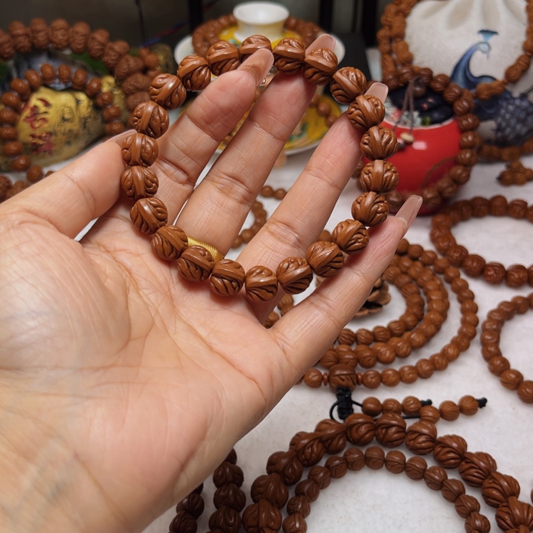 吉***亭吊坠桃核12顶级双脊龙单圈