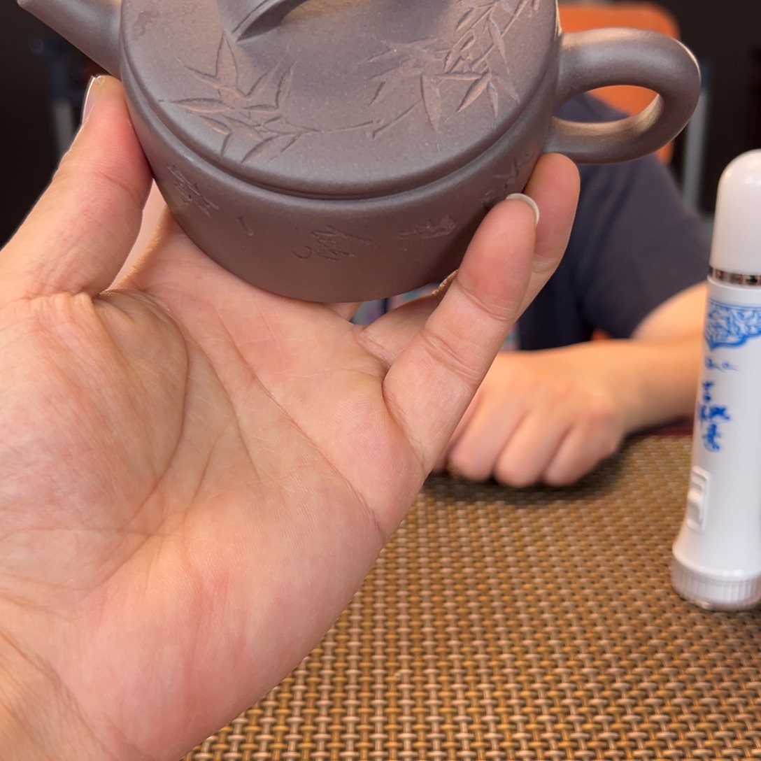 紫砂茶壶清灰 汉瓦 刻绘