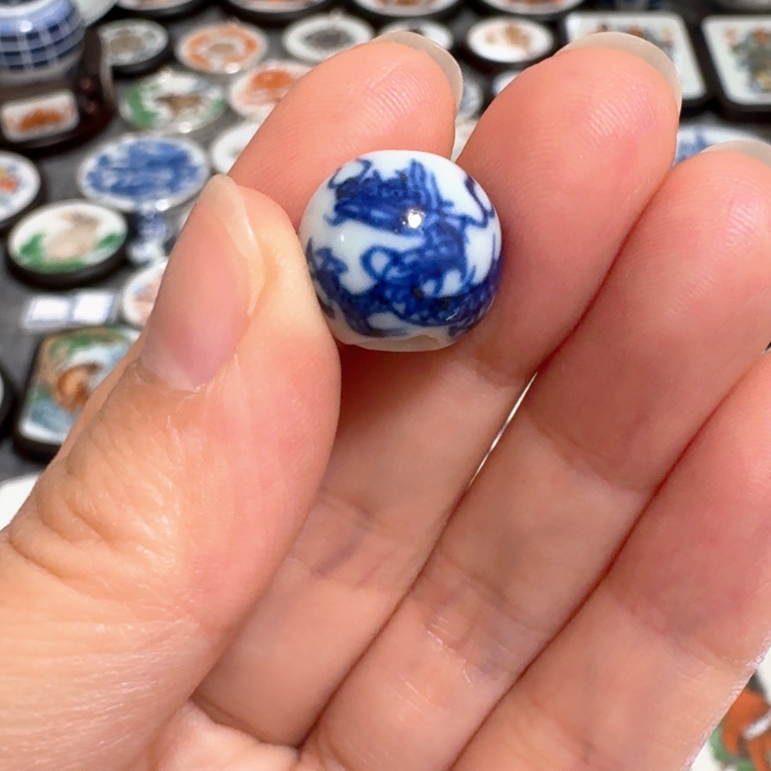 瓷片青花龙珠1.3一个