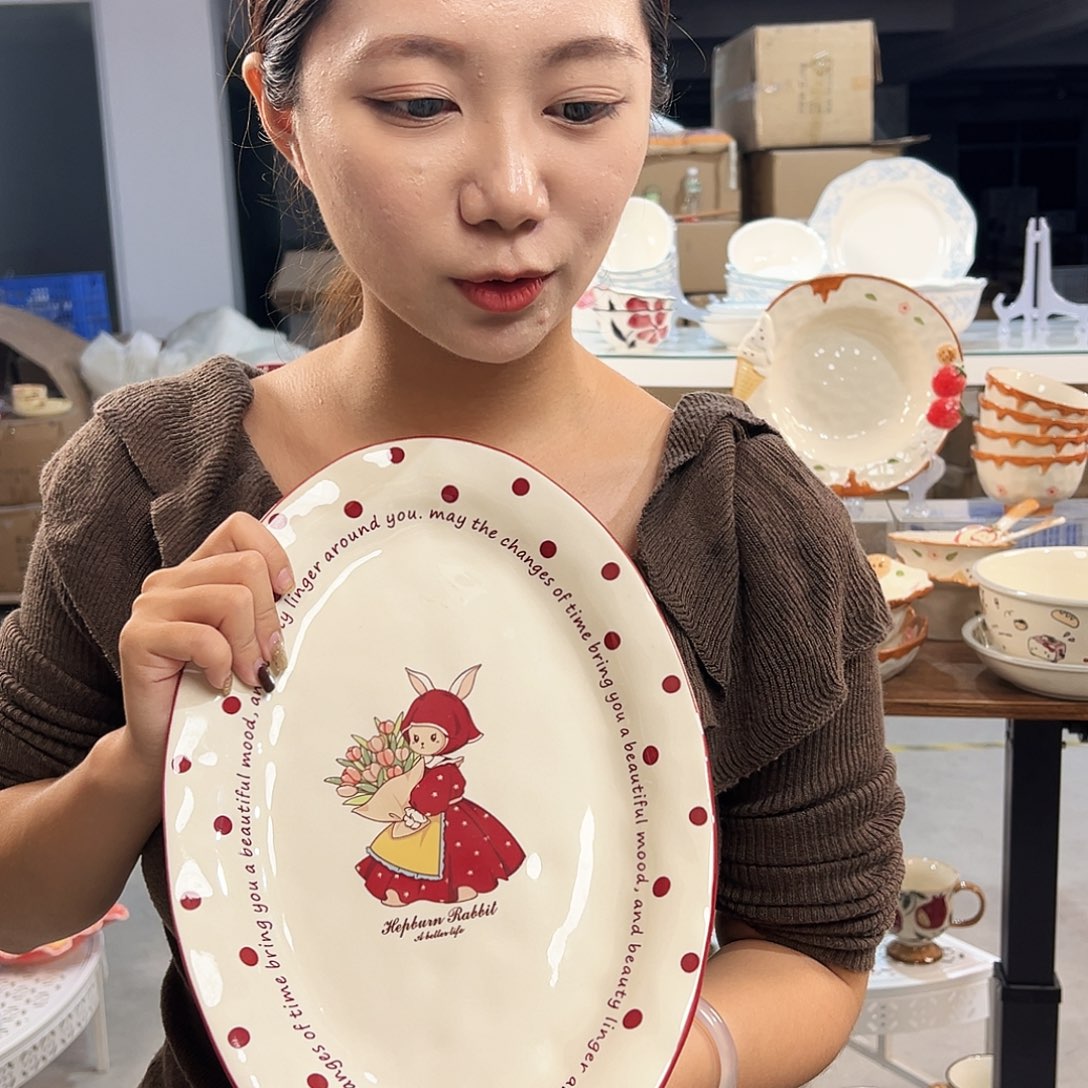 潮州微瑕陶瓷餐具13寸