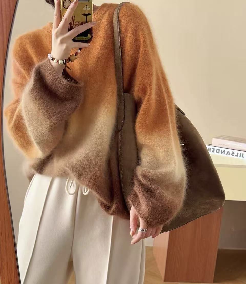 【鑫绒毛衣】女针织慵懒风常规宽松型圆领女装云朵衫毛衣Y777-A192