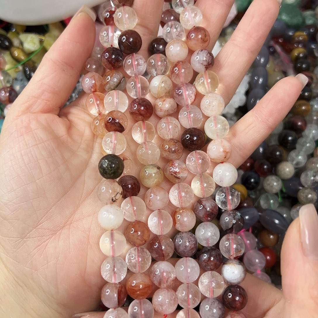 玛瑙/玉髓合金珠宝半成品，卡10红胶花一条