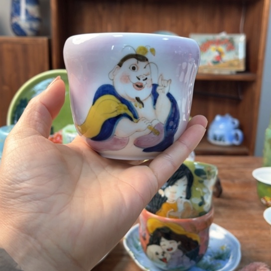 缸景德镇釉下手绘陶瓷 