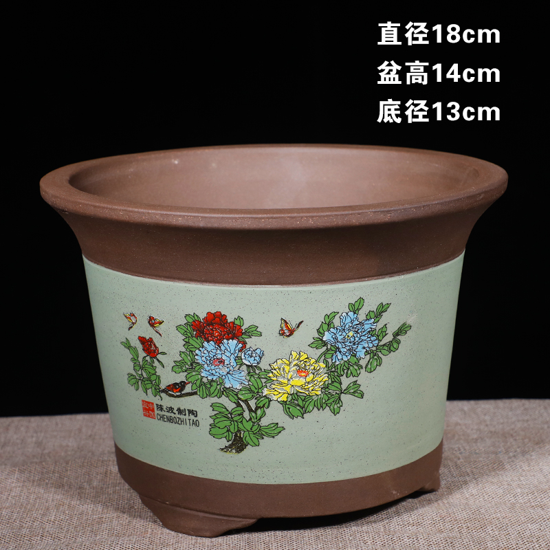 紫砂花盆大口径花盆蝴蝶兰专用盆景多肉君子兰陶瓷花盆金弹子专用