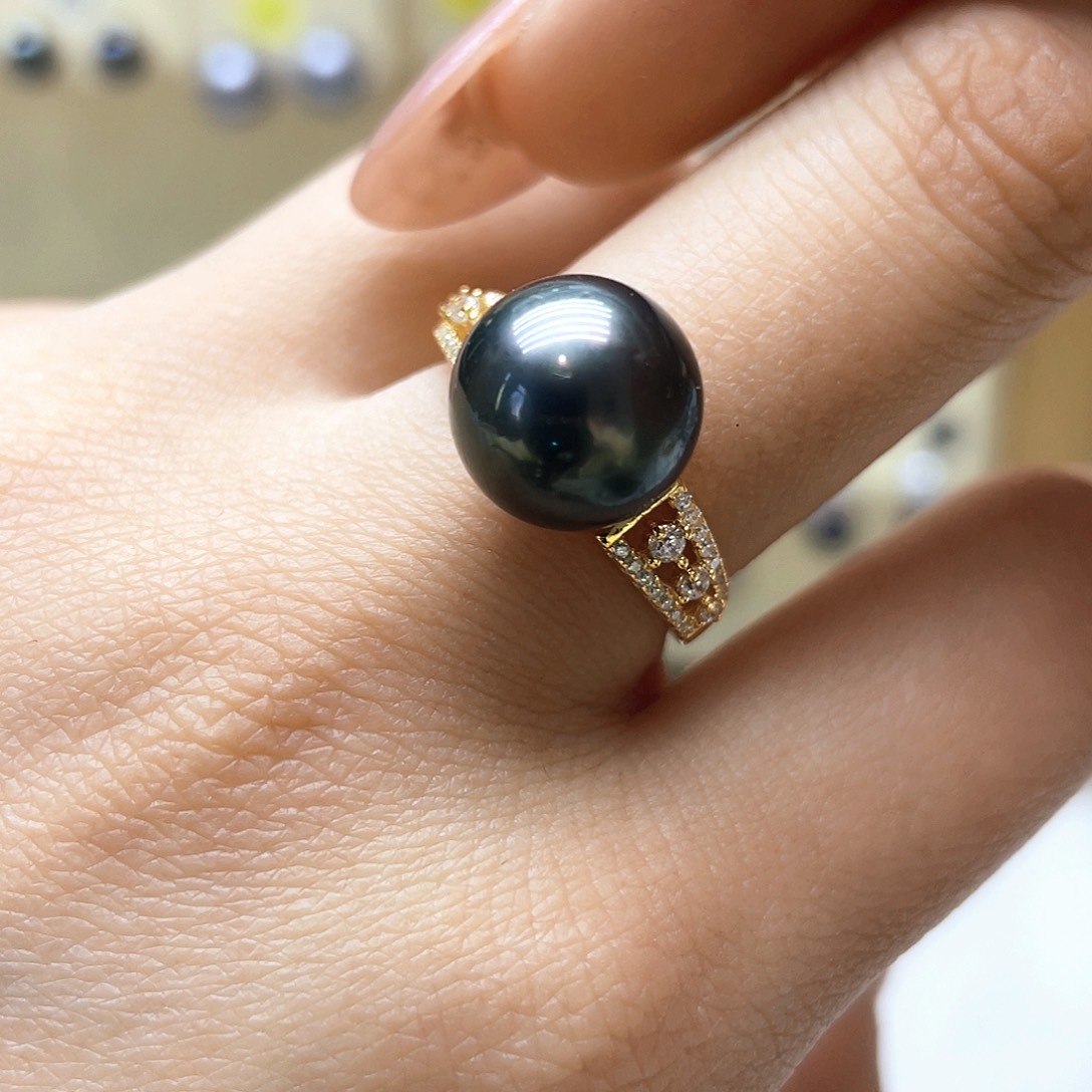 海水珍珠戒指银S925镶嵌