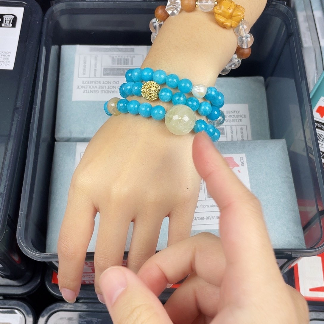 手串银S925镀金镶嵌水晶