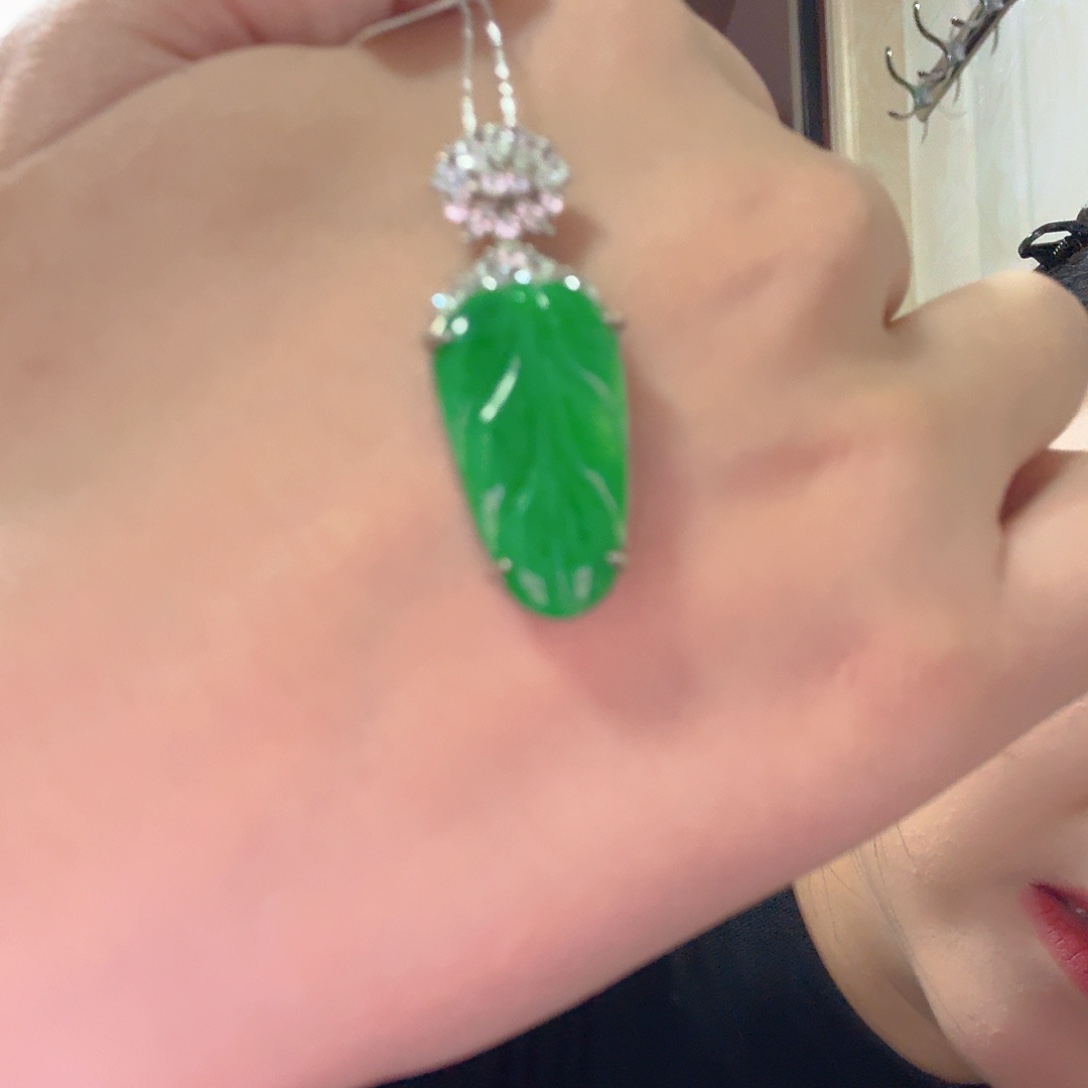 翡翠银S925镶嵌吊坠(不含链)吊坠