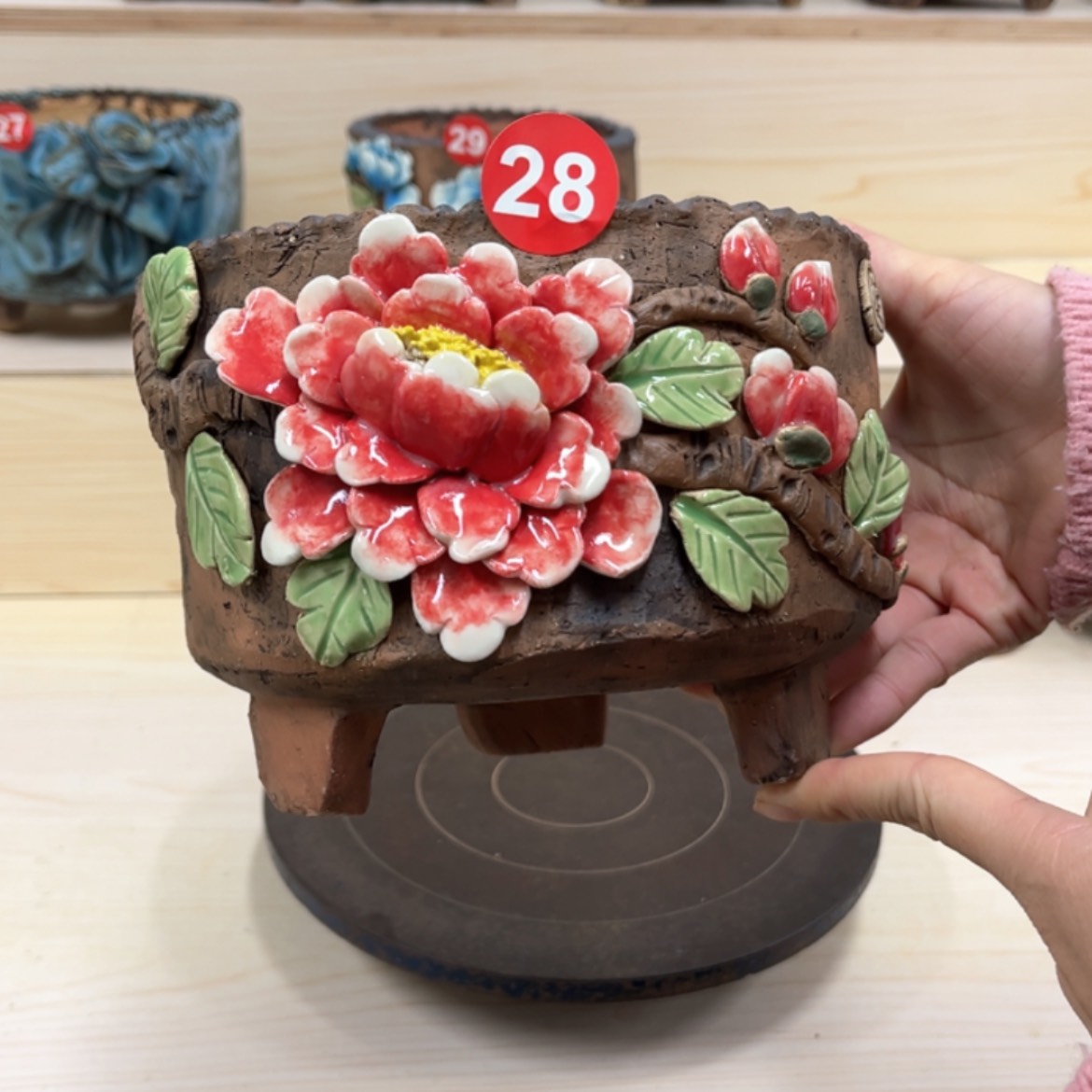【闪购商品】紫砂花盆28号内口15×14外高13