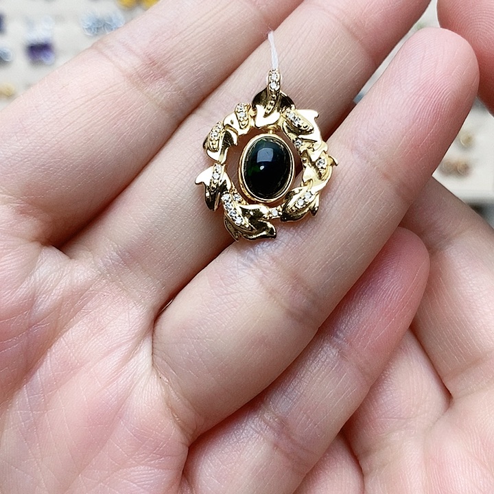 欧泊珠宝奇石银S925镶嵌吊坠501