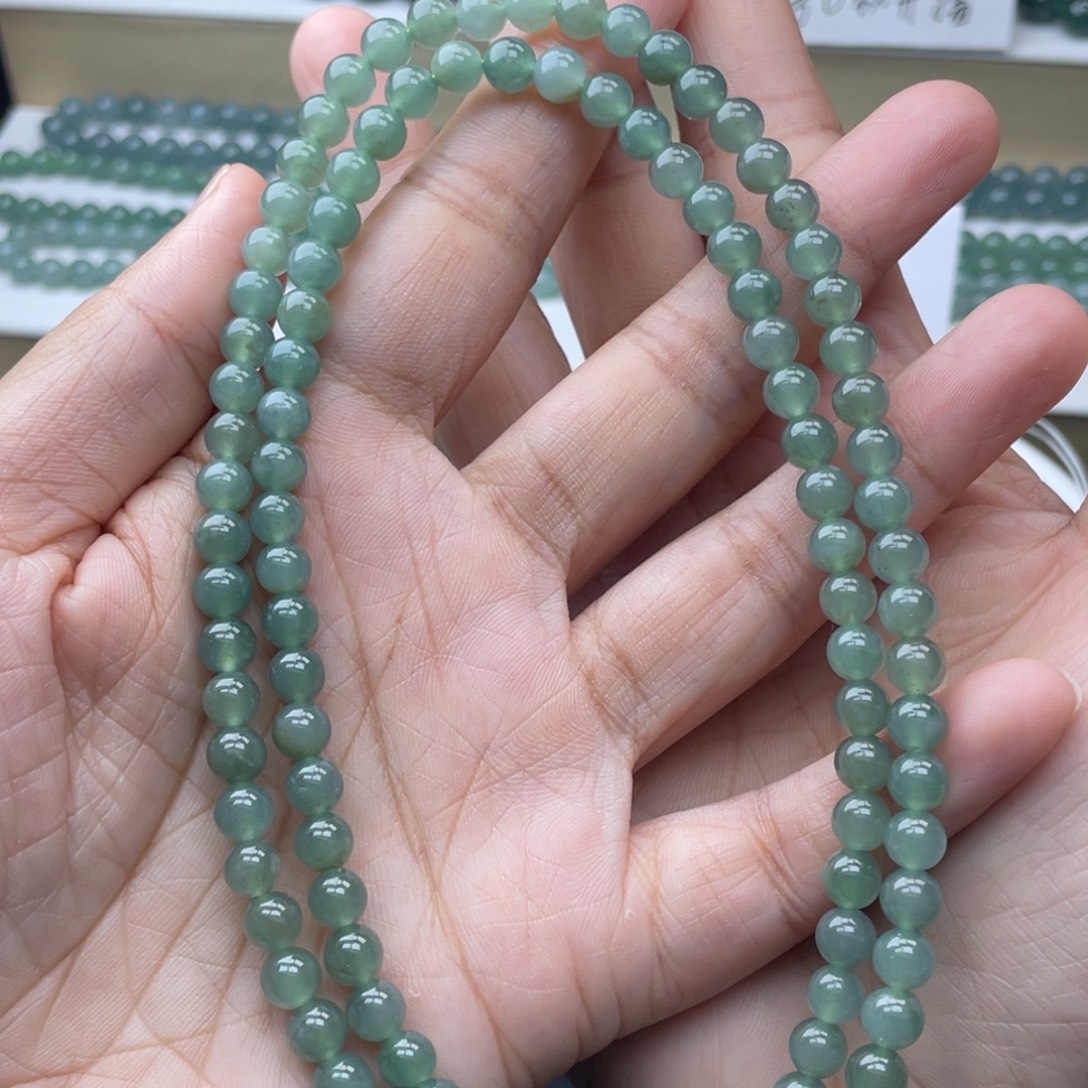 翡翠未镶嵌颈饰卡6珠链