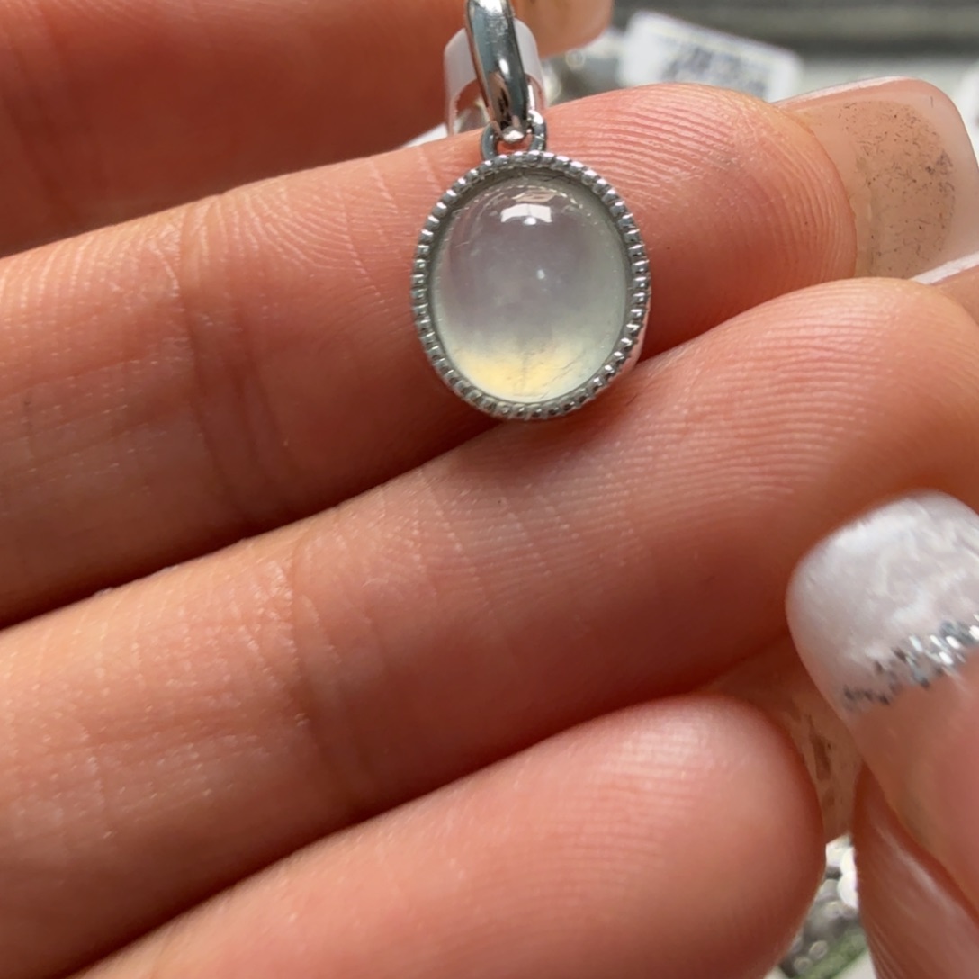 翡翠银S925镶嵌吊坠(不含链)33333