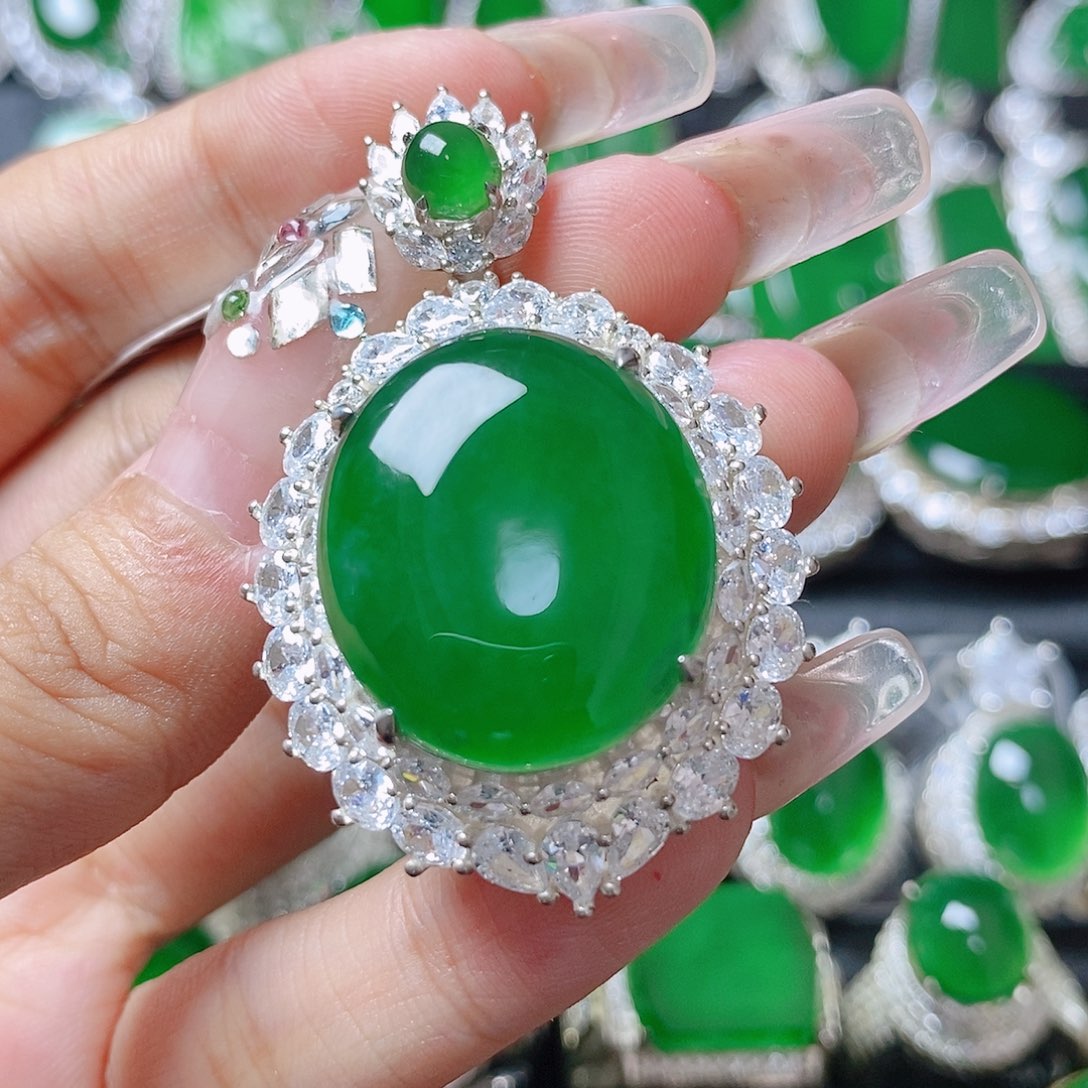 翡翠银S925镶嵌颈饰