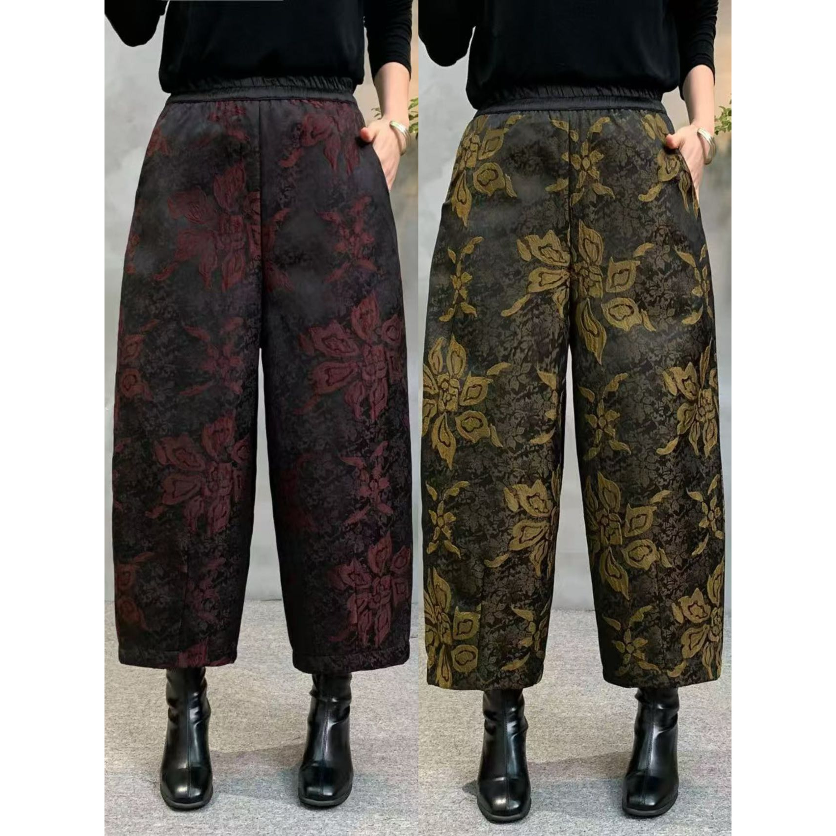 【宝相花】新款新中式国风休闲百搭时尚宽松裤