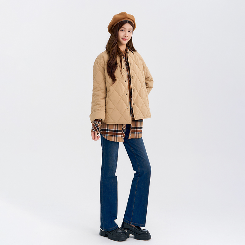 GIRDEAR/哥弟冬季新款时尚外套复古休闲保暖新雪丽棉服 