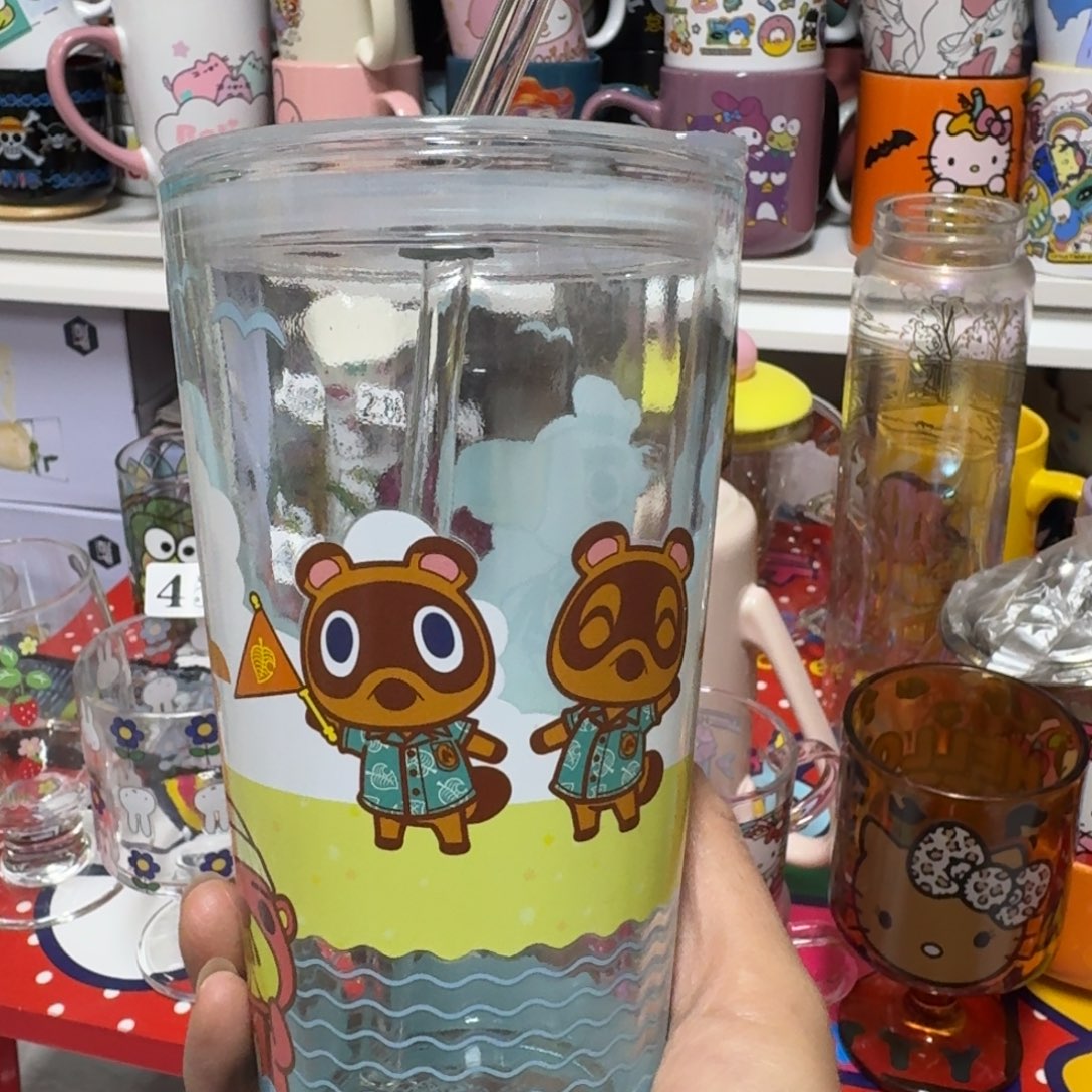 吸管款水晶玻璃动森
