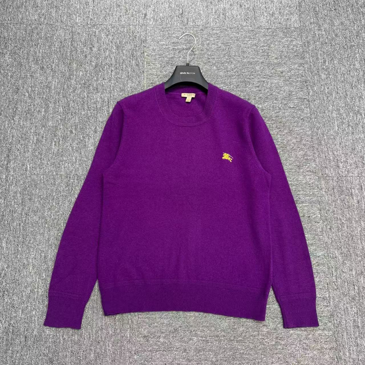 99新 BURBERRY/博柏利 战马刺绣羊绒针织衫/M码/18505