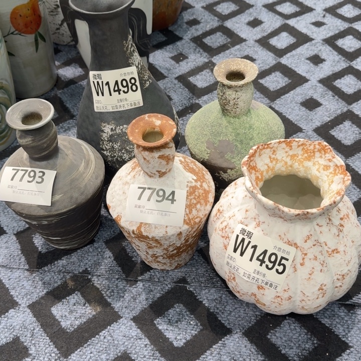 ****n瓷片景德镇高温花器编码5只默认无孔