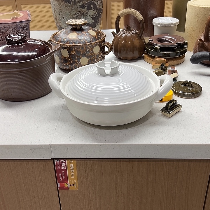 陶土微瑕双耳如意白3升