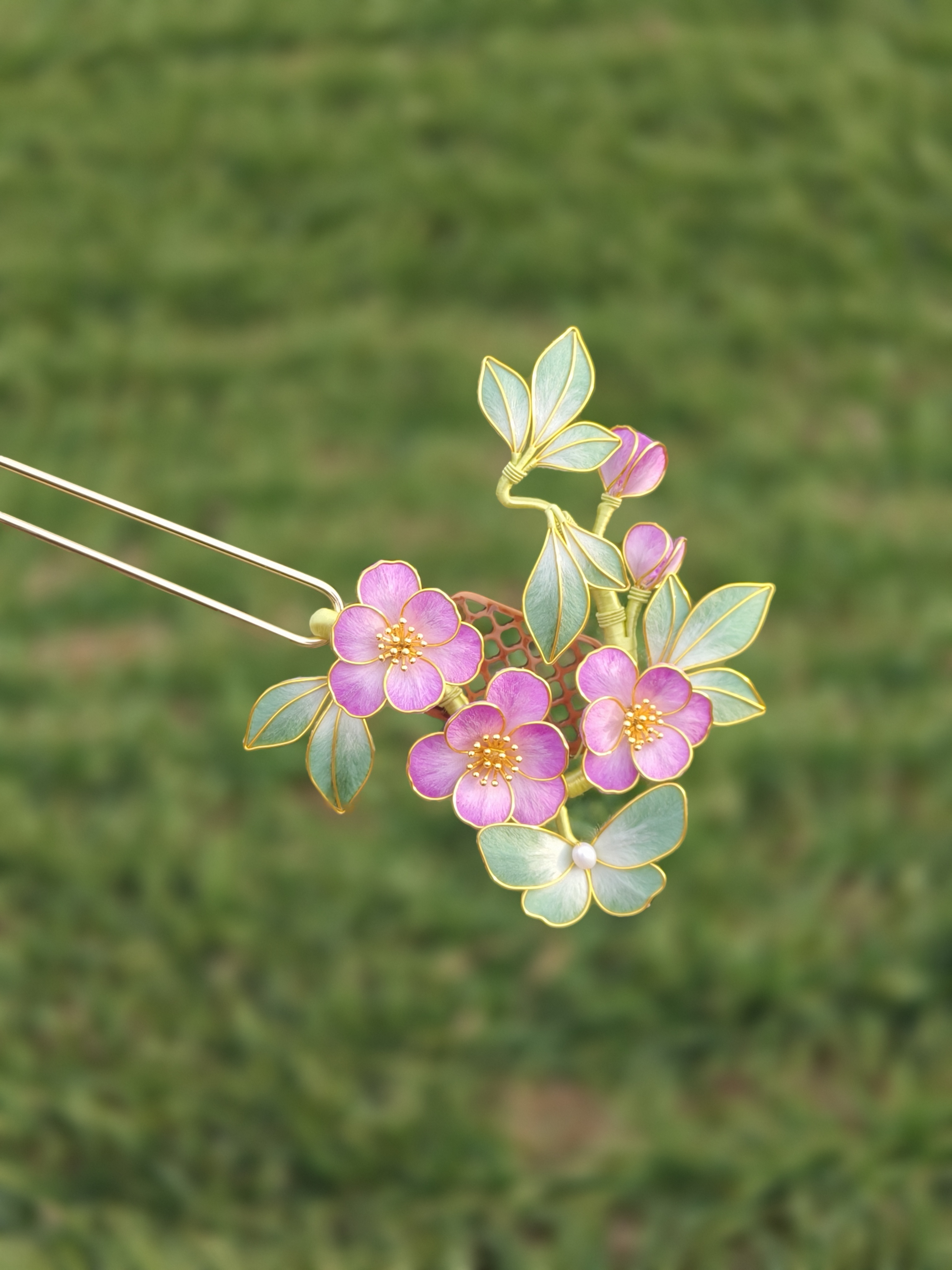 总是春掐丝绒花发簪