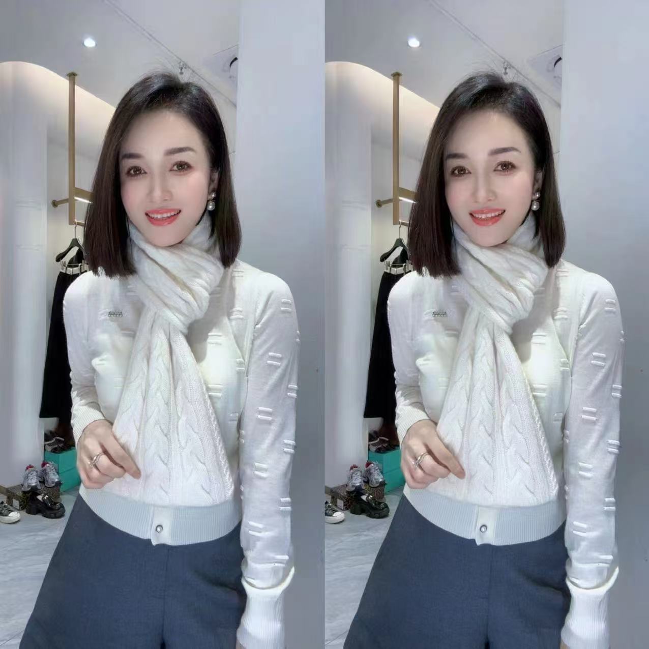 秋冬韩版纯色柔软麻花细编织山羊绒围巾女保暖围脖披肩学院风百搭
