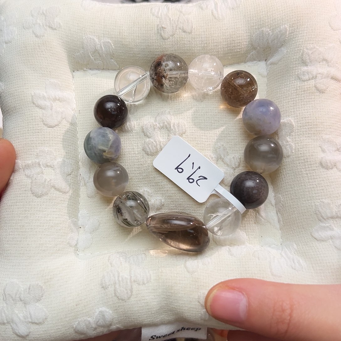 银S925镶嵌烟晶手链银耀