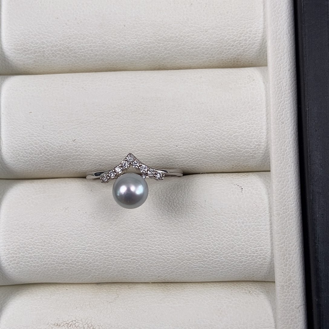 海水珍珠戒指银S925镶嵌