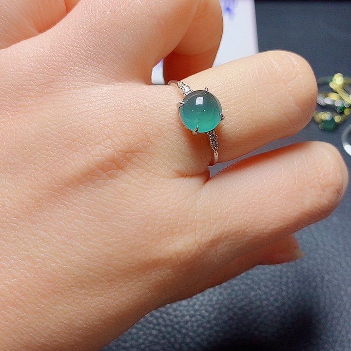银S925镶嵌戒指翡翠