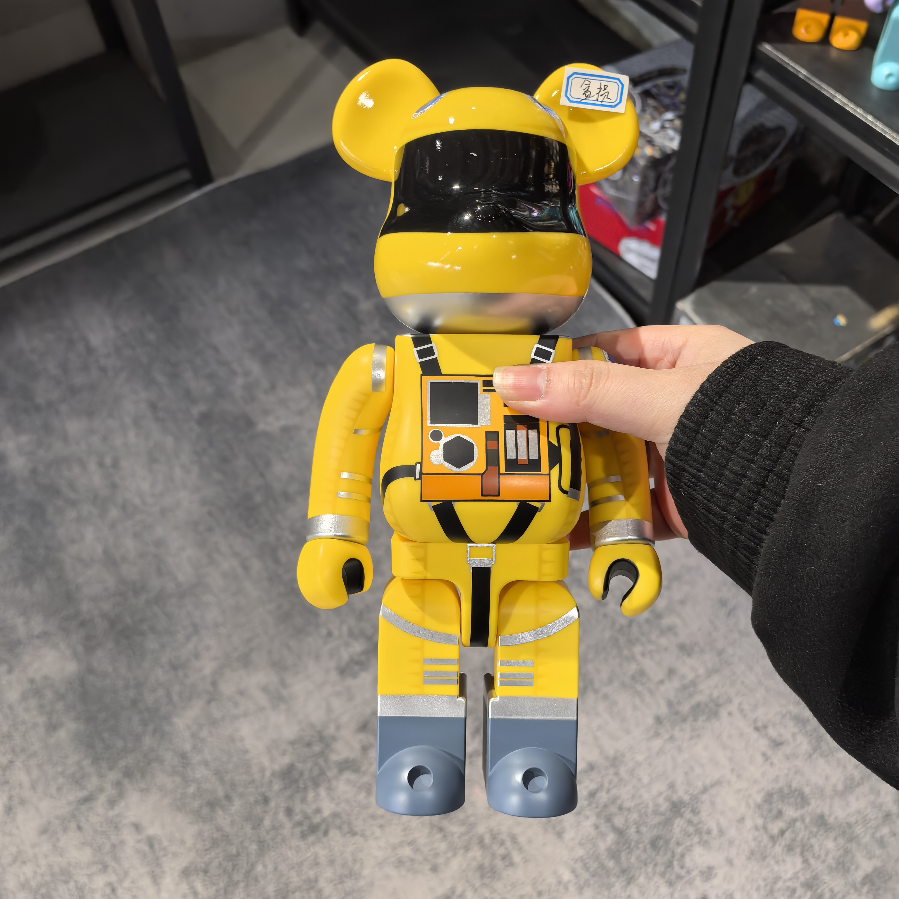 【山哥ST】bearbrick积木熊 宇航员黄头盔 400% 盒子破洞