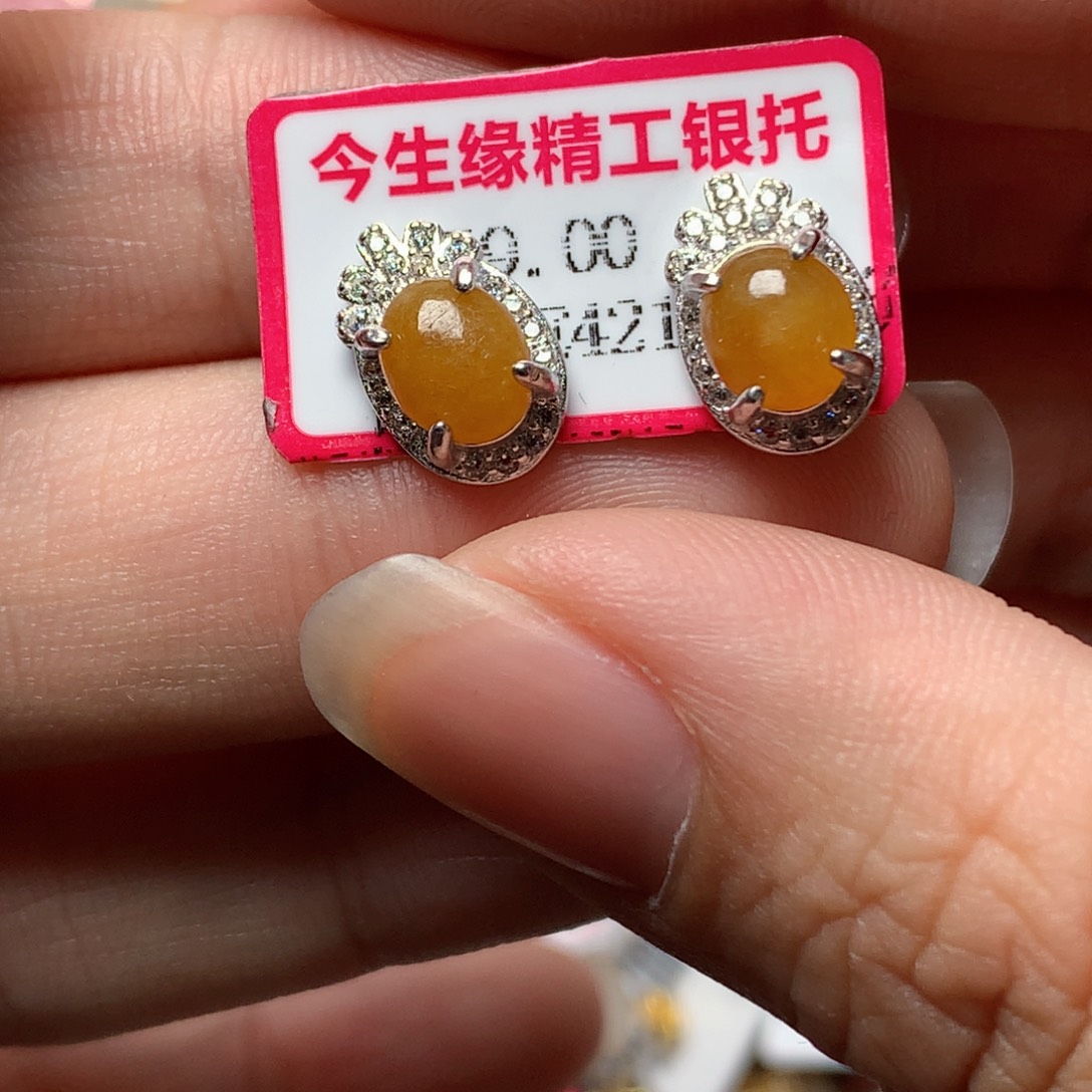 翡翠戒指银S925镶嵌天然翡翠手链