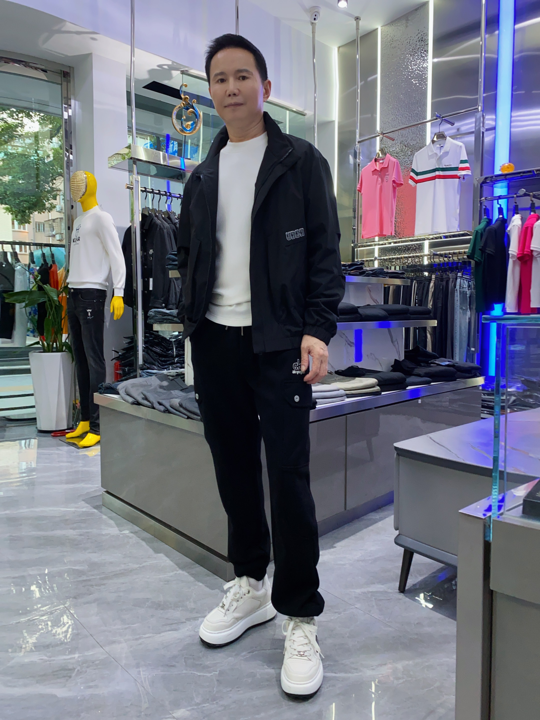 【中州名品】8828潮牌毛巾绣大口袋男士秋款立领夹克外套