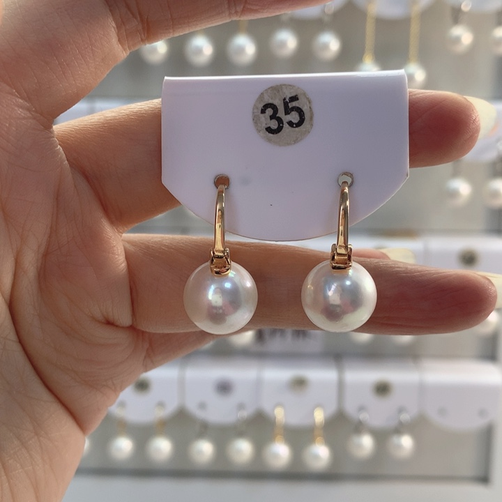 淡水珍珠耳饰银S925镶嵌