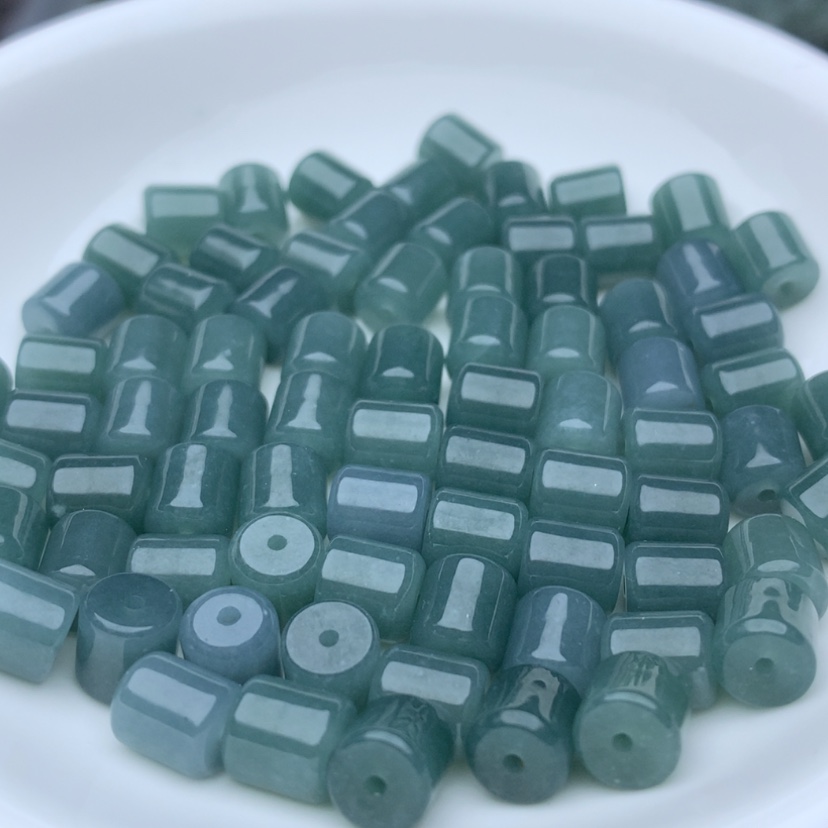 【闪购商品】翡翠手链未镶嵌卡6.8冰蓝水老型珠30个