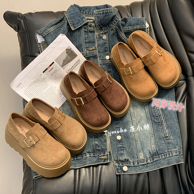 帅老板推荐~懒人松糕厚底增高7cm勃肯鞋单里