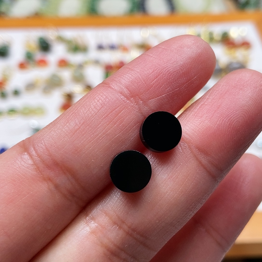 和田玉耳饰银S925镶嵌