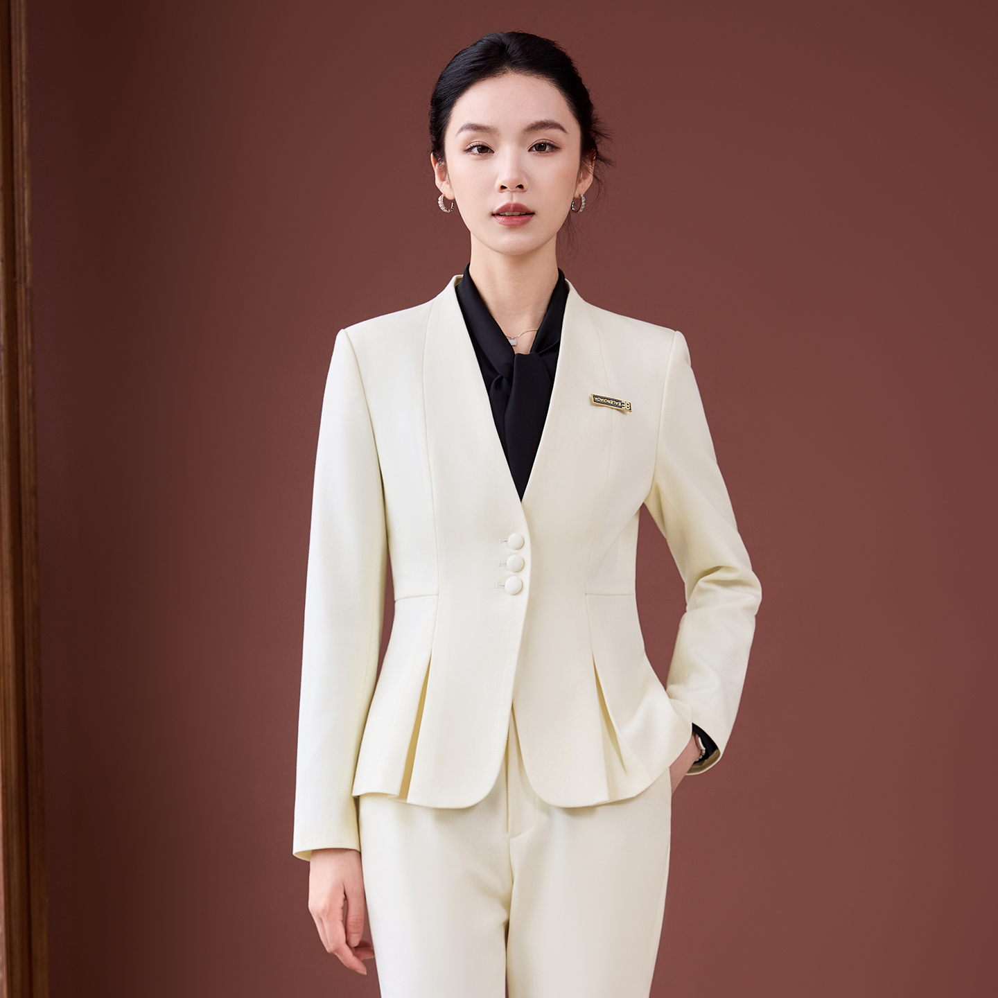 春秋新款时尚西服套装商务小个子西装通勤面试修身显瘦工作服3093