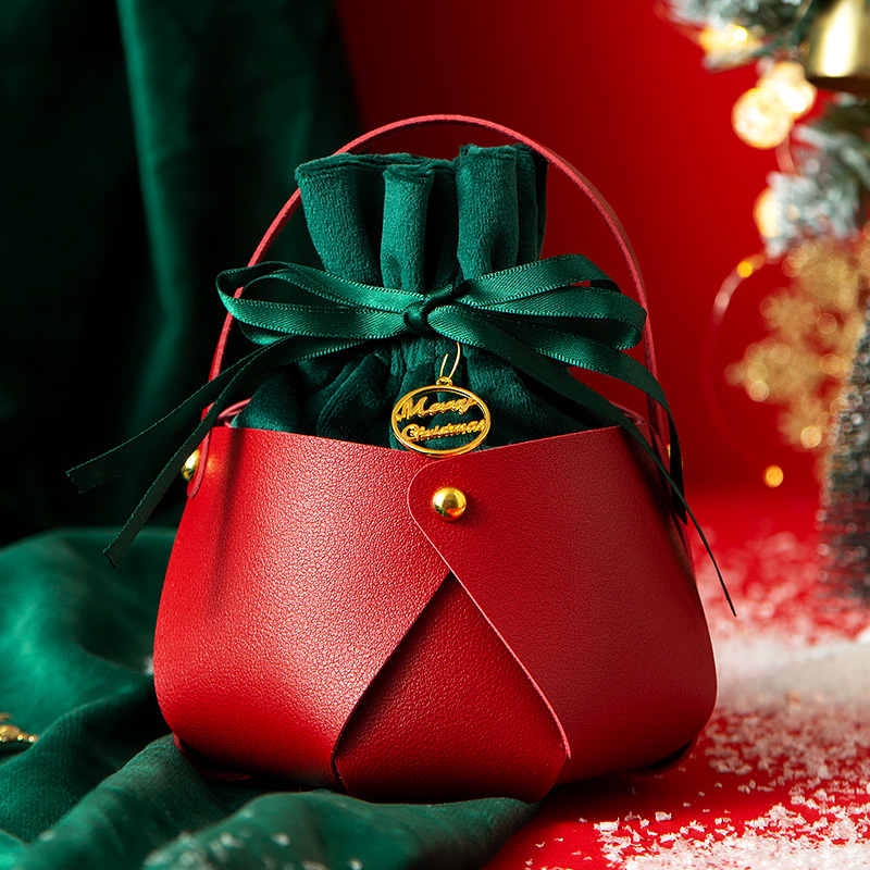 平安夜圣诞节礼物袋礼盒圣诞苹果袋装饰儿童糖果手提平安果包装袋