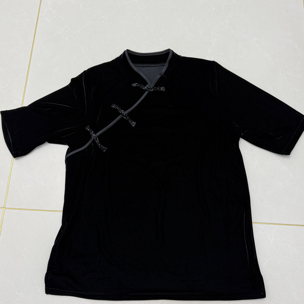 丹丹➕原创设计丝绒百搭显瘦国风小衫