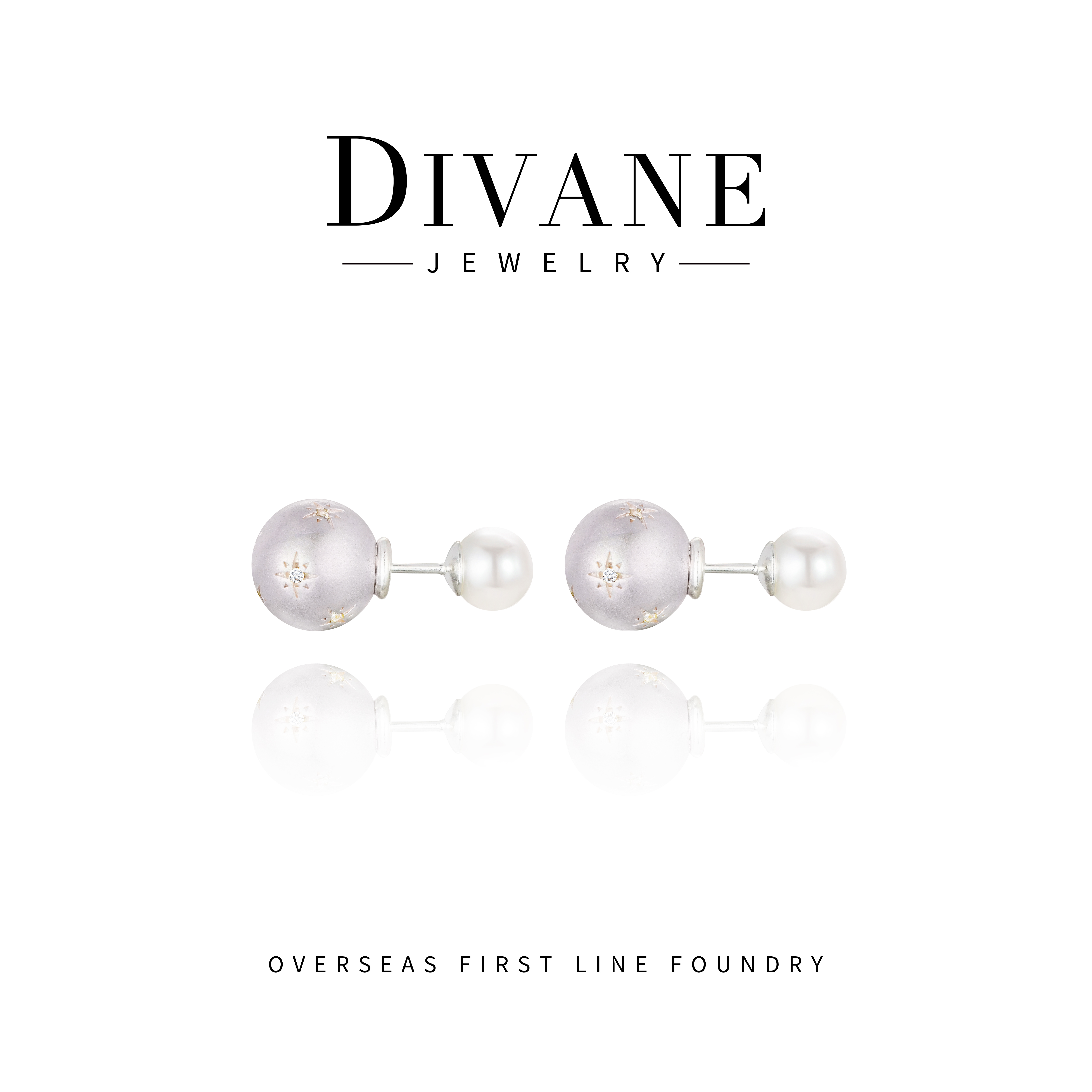  【对望星辰】百搭重工磨砂双珠耳钉 G1742