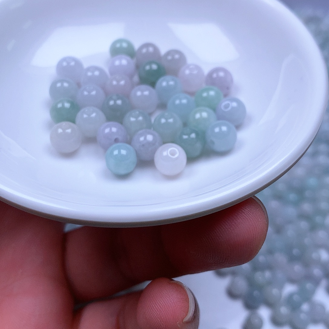 翡翠散珠50颗卡7.3翡翠散珠
