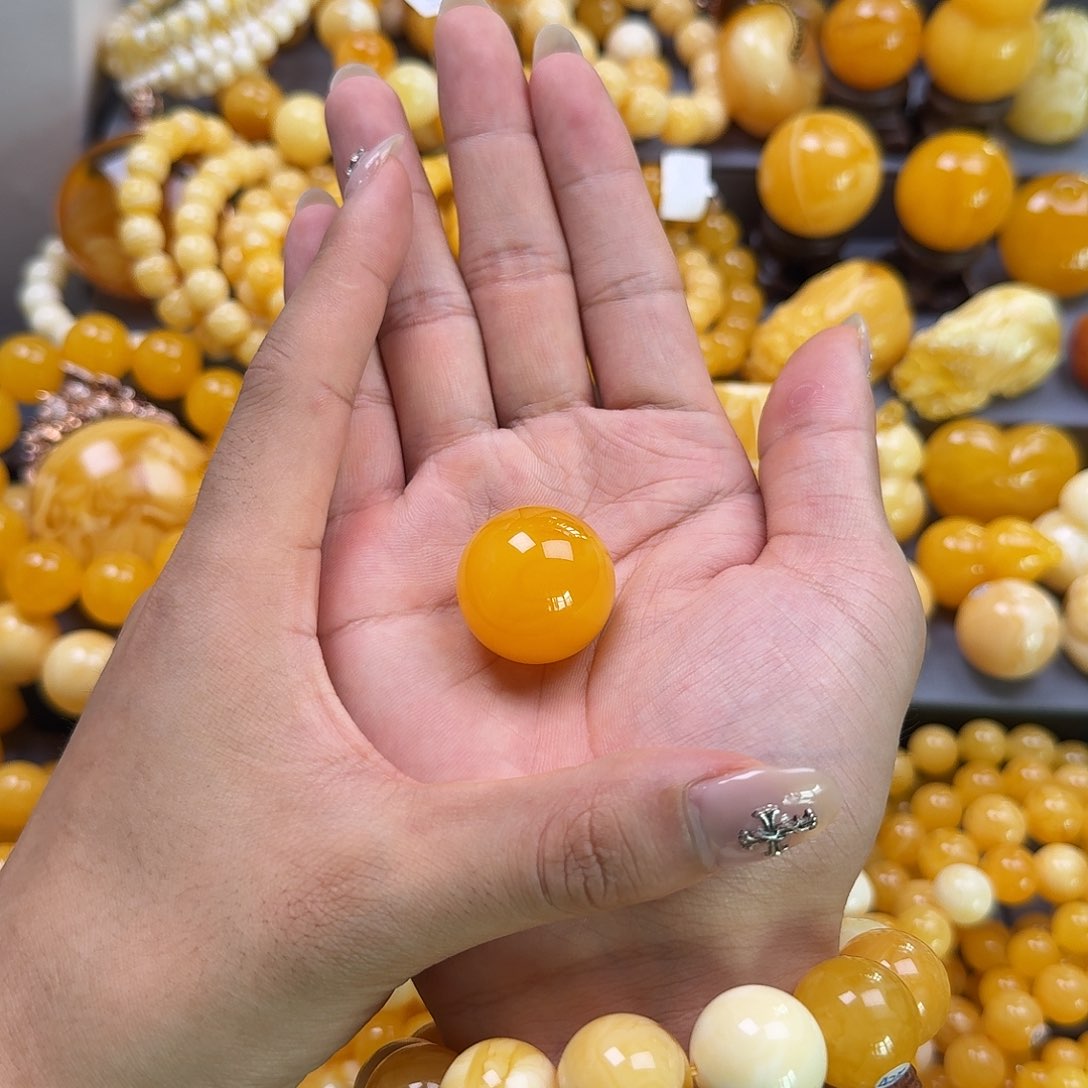 未镶嵌琥珀珠宝奇石锁骨26mm