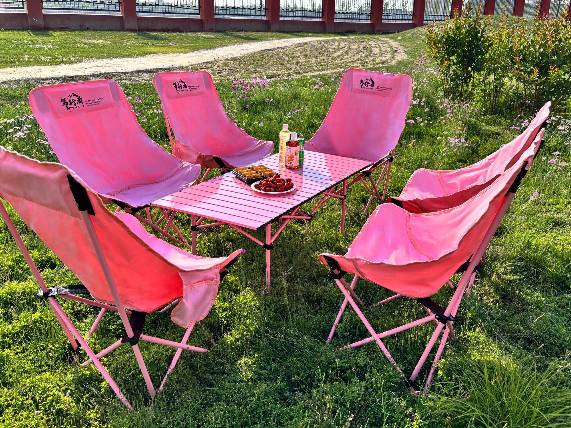 笃行者一整套户外高靠背月亮椅套装高靠背沙发椅套装蛋卷桌椅套装