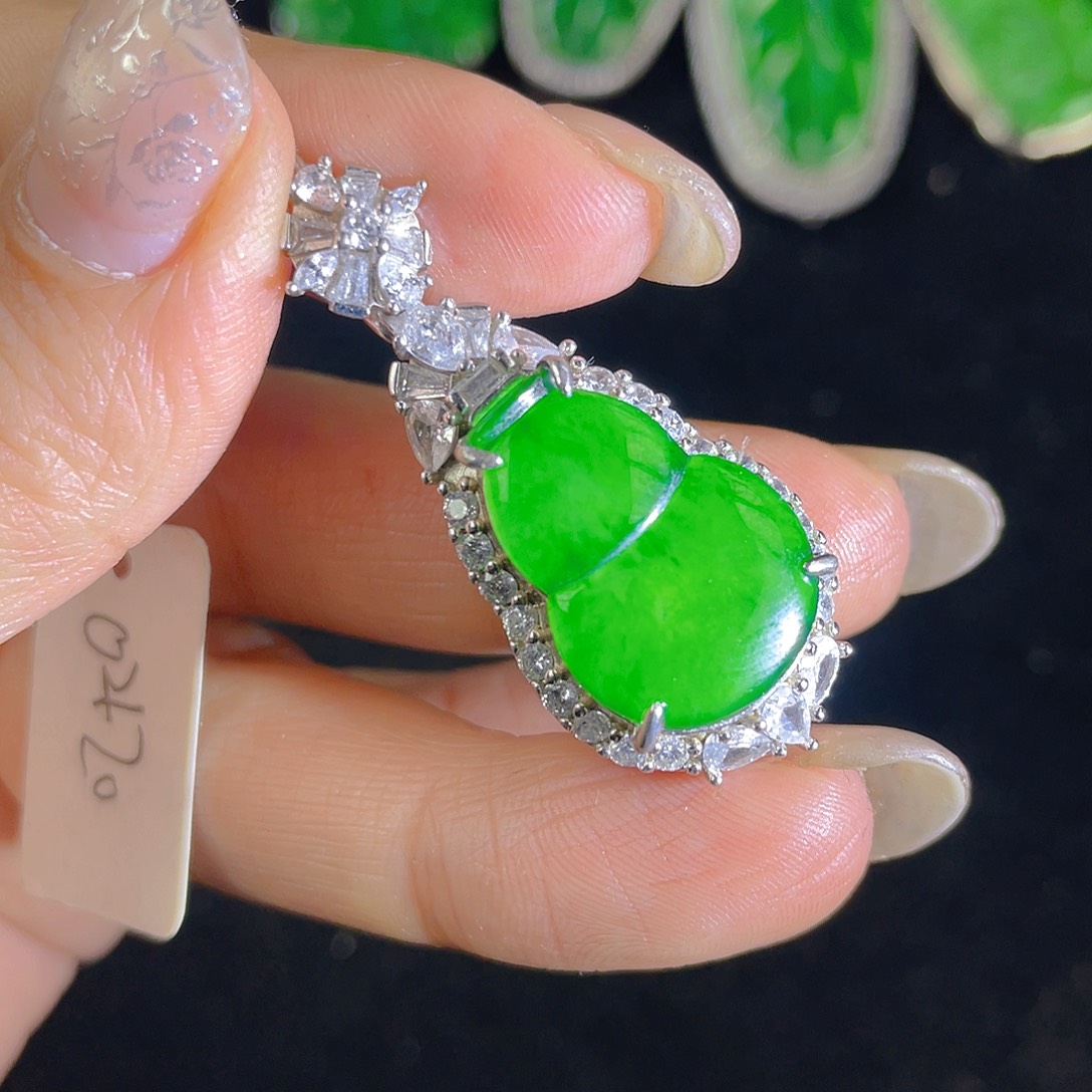 翡翠吊坠(不含链)银S925镶嵌