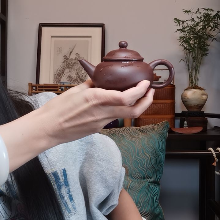 小***罗紫砂茶壶水平壶半手工