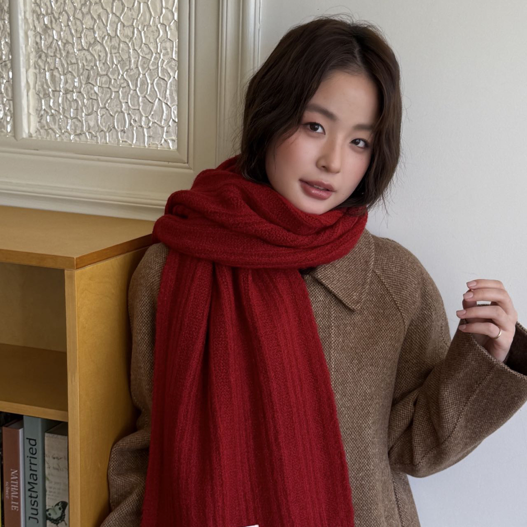 【森林推荐】竖条纹高级感围巾韩加厚百搭情侣针织保暖护颈围脖