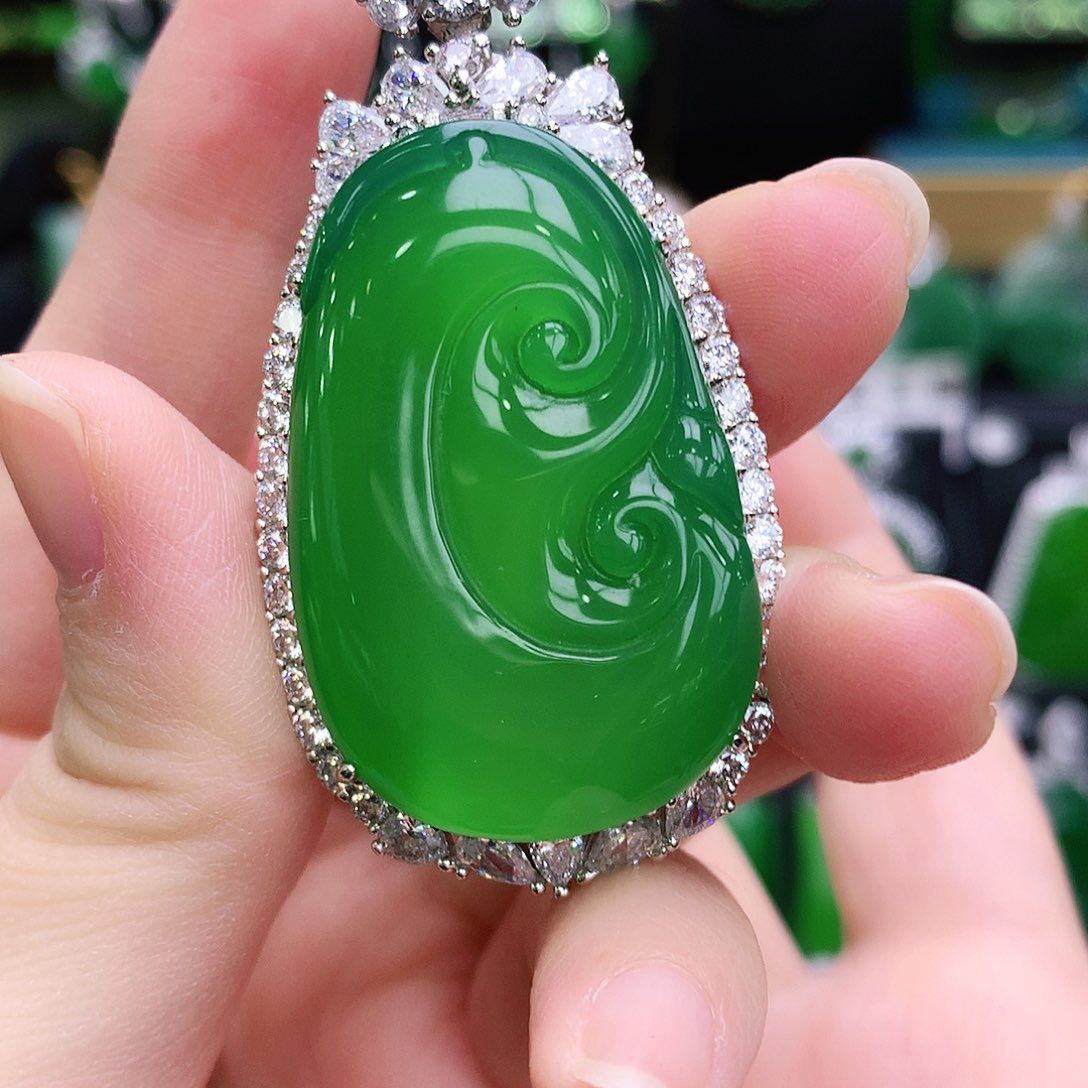 玛瑙/玉髓吊坠银S925镶嵌