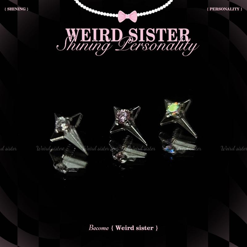 钛合金耳饰 【直播浮力专项】超迷你星芒0.9牙钛合金耳钉内螺纹防敏