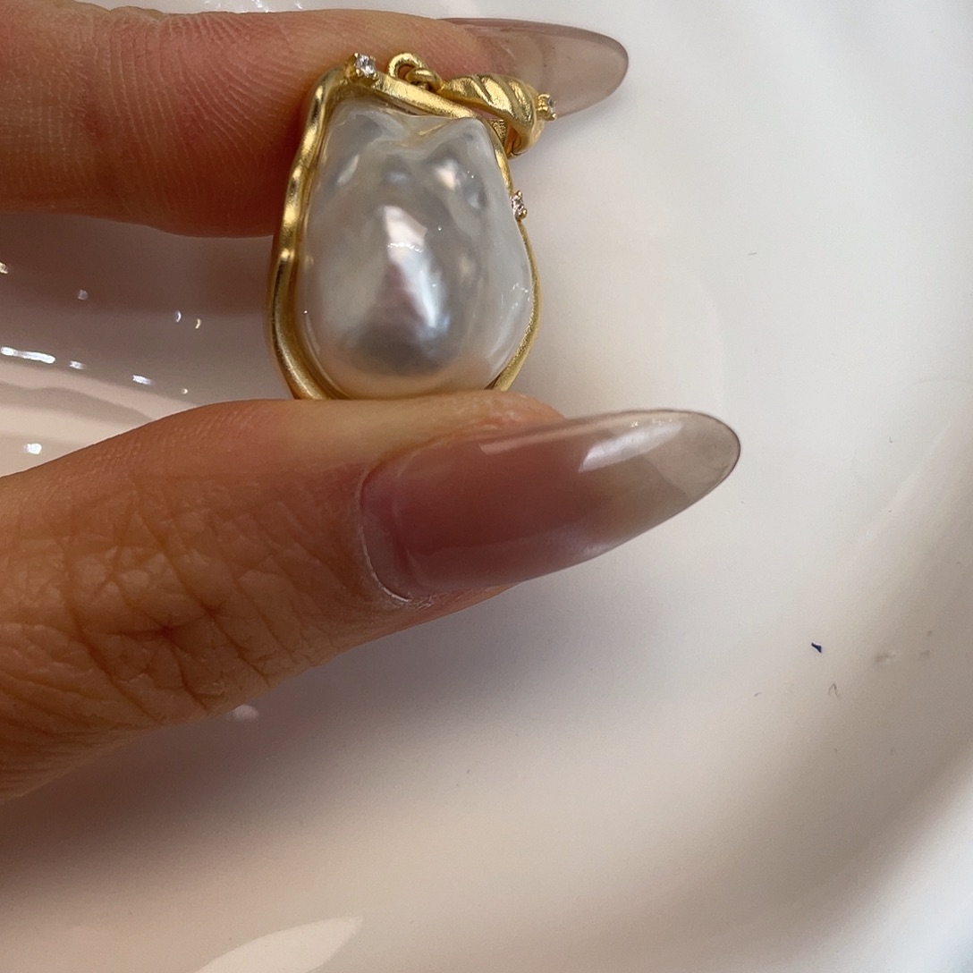 吊坠(不含链)海水珍珠银S925镶嵌