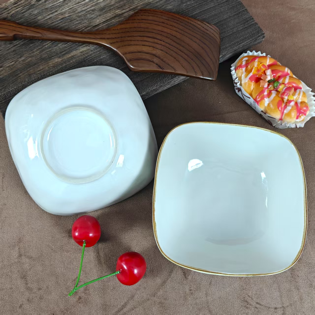 080陶瓷碗5.7寸米饭碗家用厨房餐具2个装微瑕