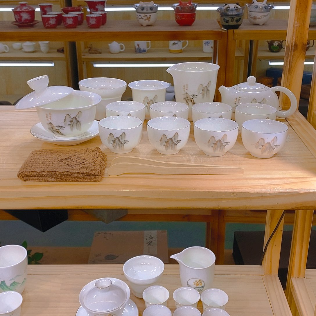 【不止】羊脂玉瓷茶具套装