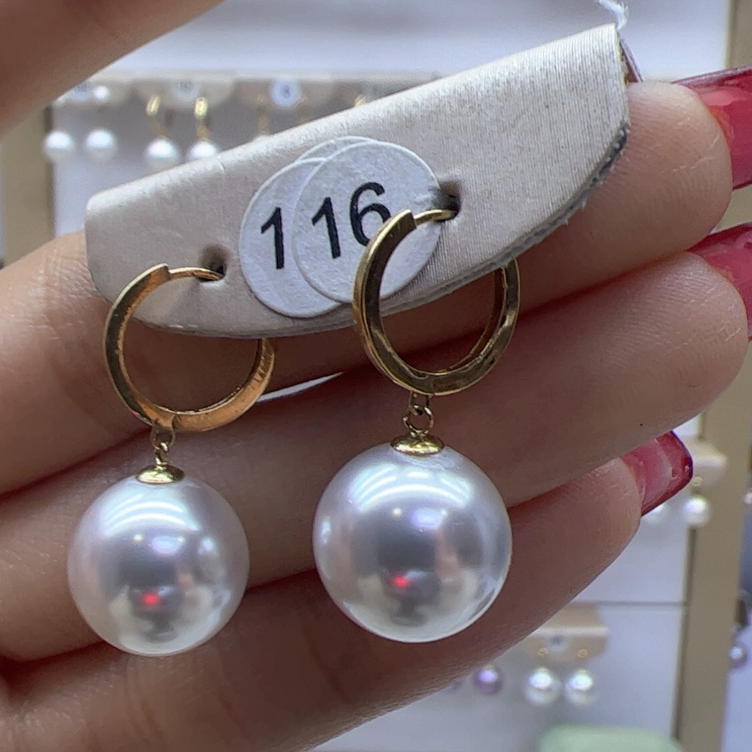 淡水珍珠耳饰18K金镶嵌